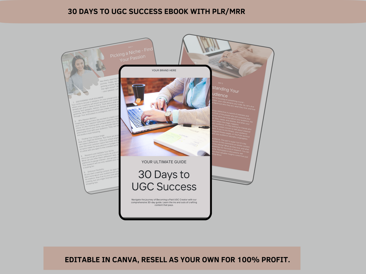 Transform 30 days UGC success eBook with PLR & MRR with Master Resell Rights and Private Label Rights |Dfy digital marketing guide to Sell